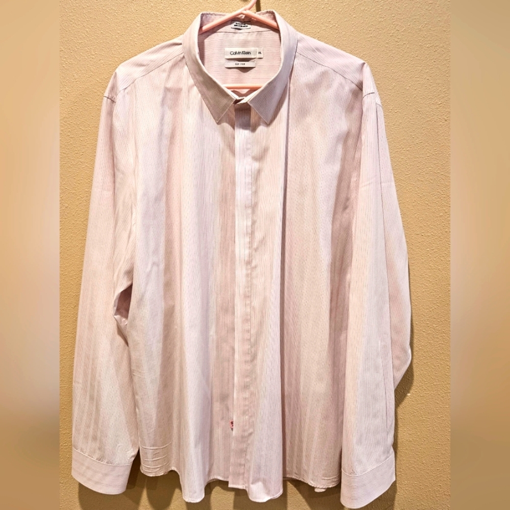 Calvin Klein Pink Non-Iron Dress Shirt Classic Style Size 2XL